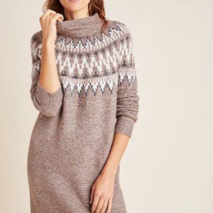 Anthropologie Regan Fair Isle Sweater Dress PXS